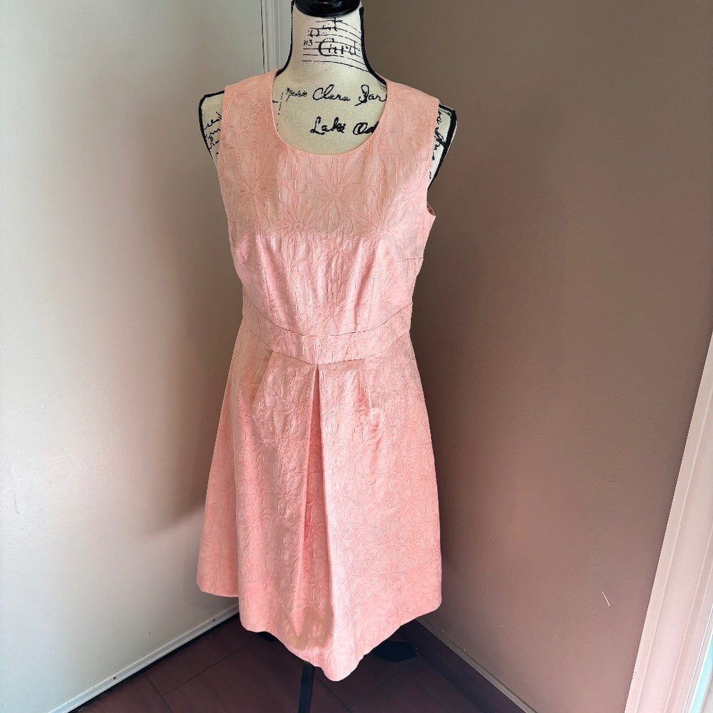Almost new Talbots Loire Jacquard sleeveless fit & flare dress